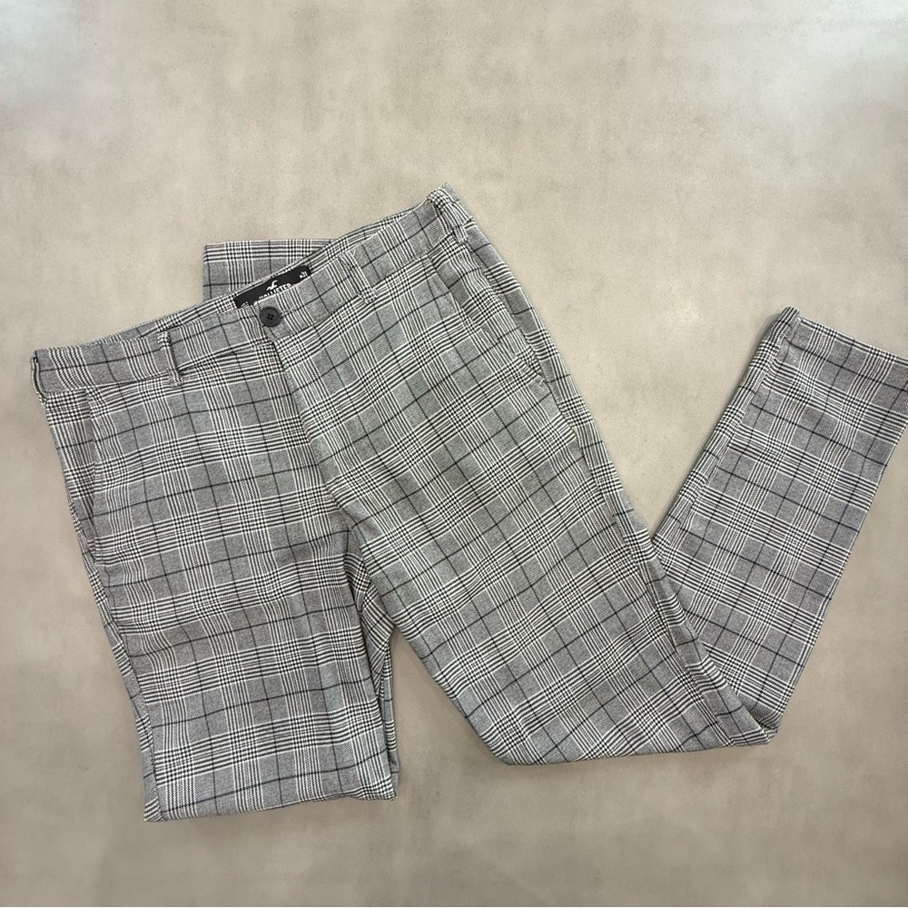 Men's Gray and black houndstooth Plaid Pants